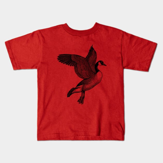 Northern goose flight Kids T-Shirt by Dima Kruk